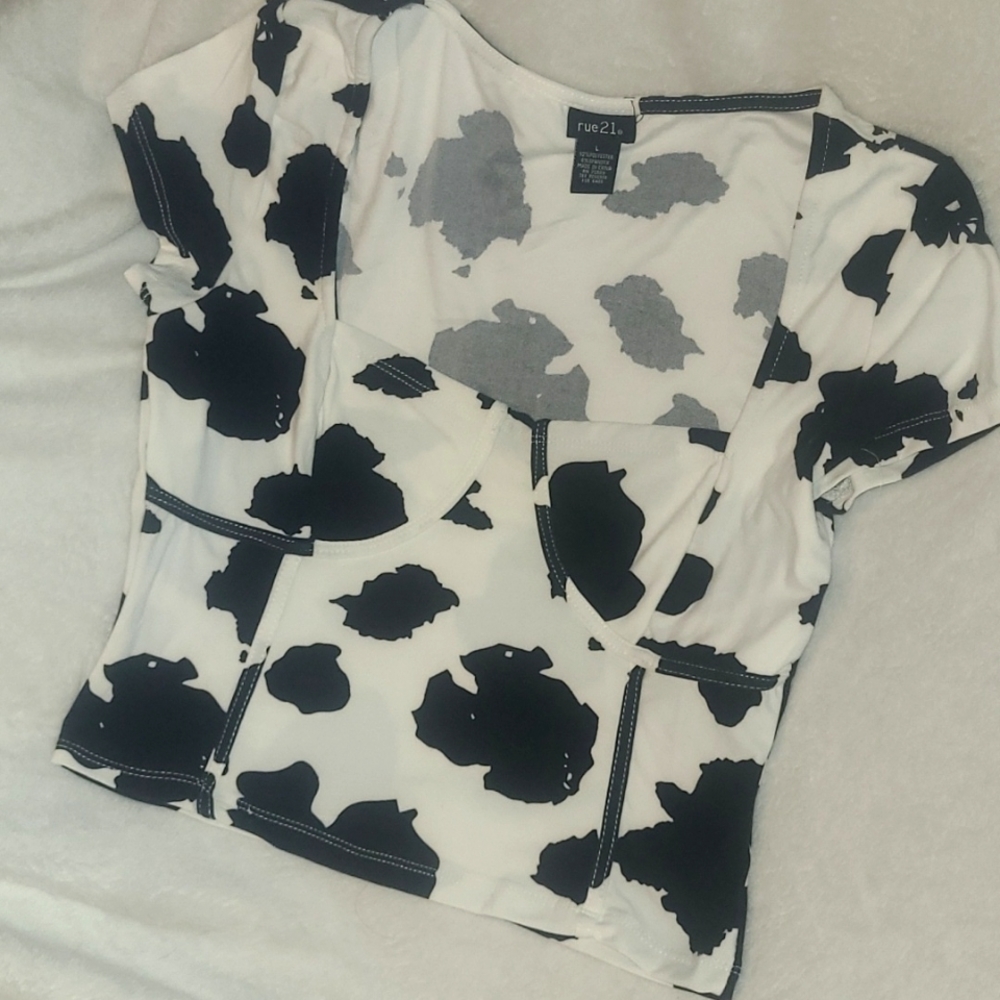 Rue21 Cow Corset Crop top NWOT